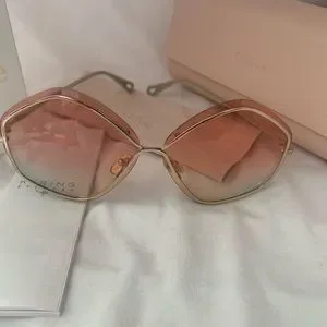 Chloe Lahya Sunglasses Ch00655 NWT (100% Authentic) CH0286S Chloé Rectangular Sunglasses 003 Burgundy - eye-oo.com main image 3